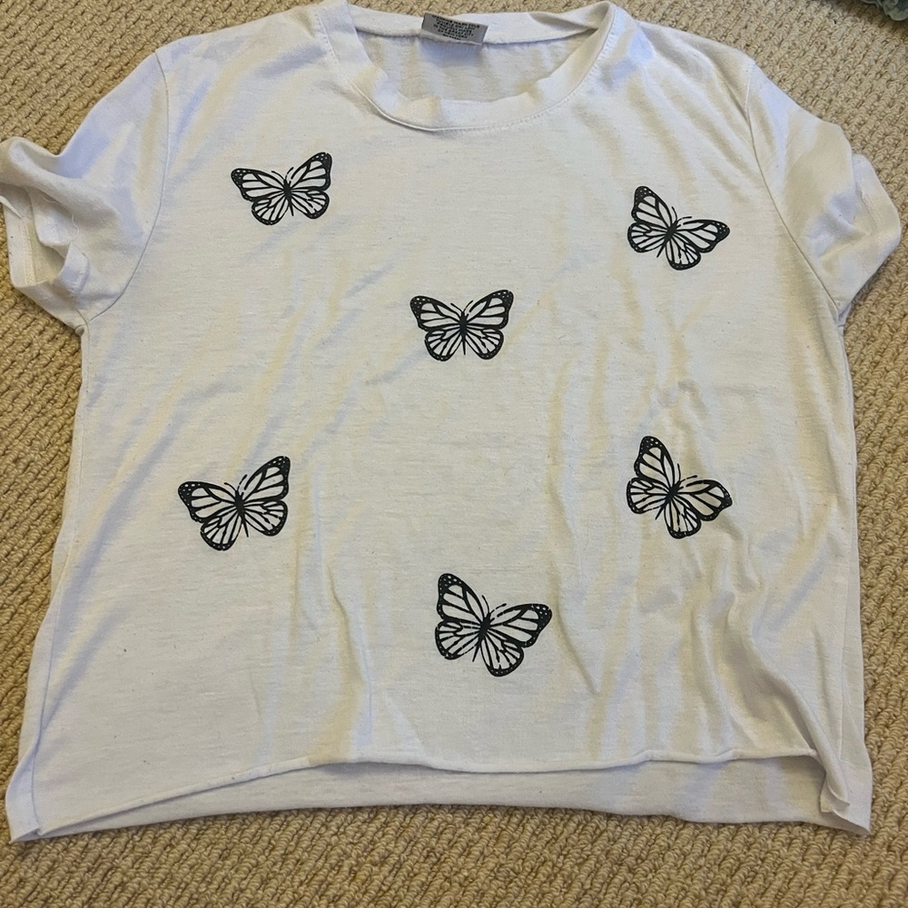 Fire house t-Shirt XL white with butterfly’s